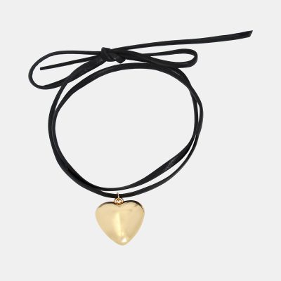 PUFFY HEART CHOKER GOLD