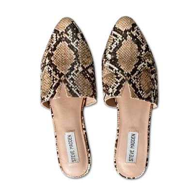 SNAKESKIN EMBOSSED STUDDED MULE – SM REBOOTED