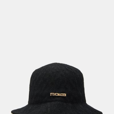 MOLDED POLY YARN BUCKET HAT BLACK