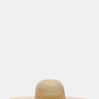 BRAIDED STRAW FLOPPY HAT NATURAL