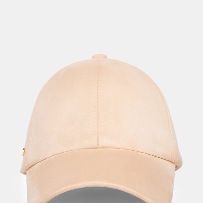 FAUX SUEDE BASEBALL CAP CREAM