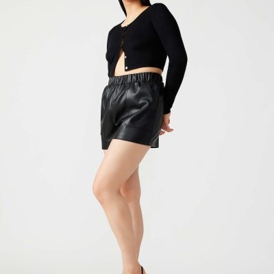 FAUX THE RECORD SHORT BLACK