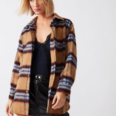 ELDRIDGE PLAID COAT CREAM MULTI