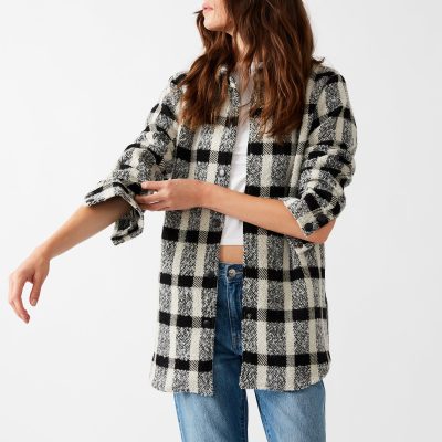 ELDRIDGE PLAID COAT BLACK