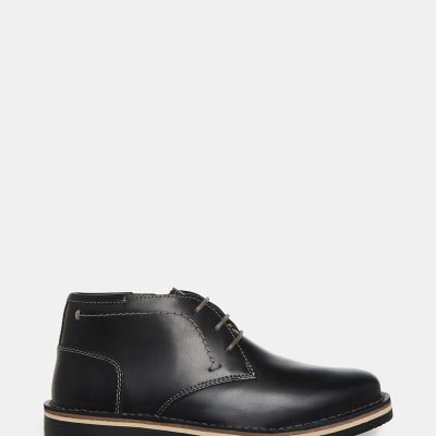 KIDS’ HARKEEN BLACK LEATHER