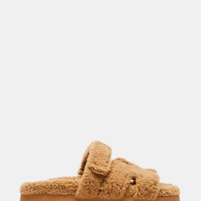 MAYVEN FAUX SHEARLING CAMEL FABRIC